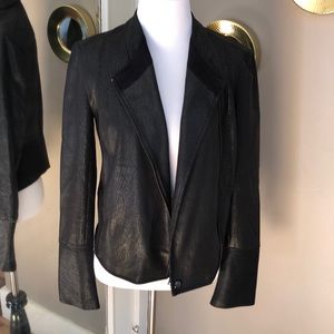 Express Faux leather black biker jacket size small